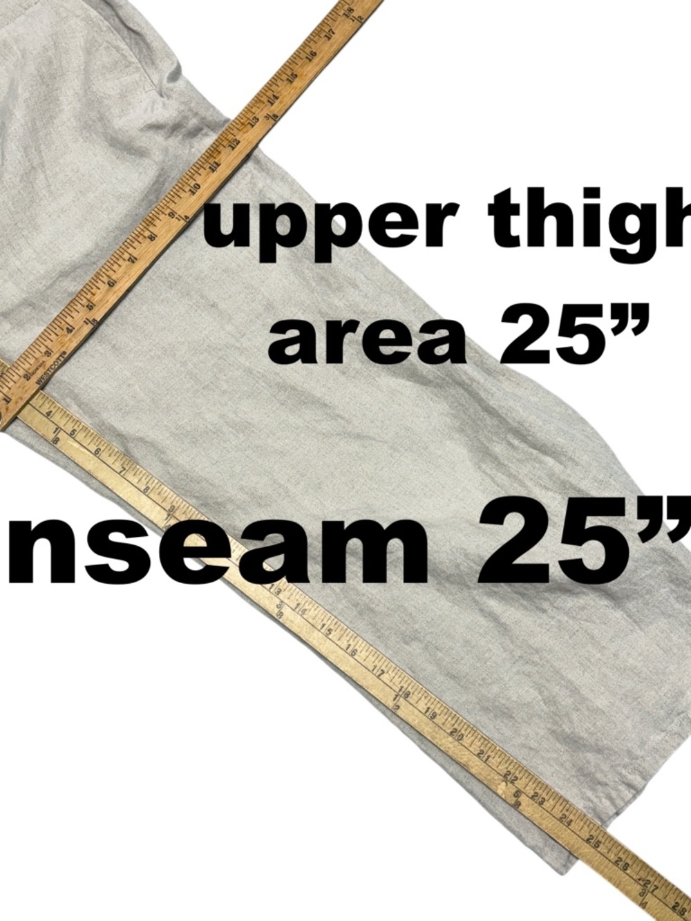 pants J JILL M beige 100% linen wide leg unlined pockets! capsule minimalist - Picture 8 of 13